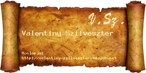 Valentiny Szilveszter névjegykártya