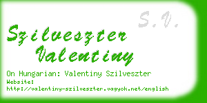 szilveszter valentiny business card